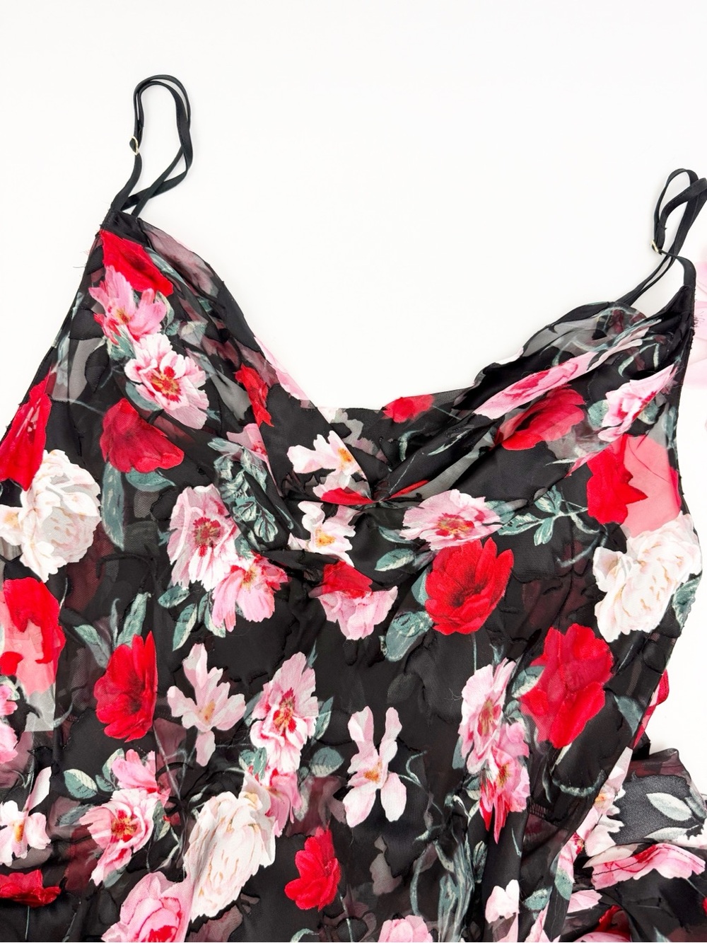 Victoria’s Secret Atelier Noir Burnout Satin Silk Plunge Gown Maxi Slip Chemise - Picture 5 of 14